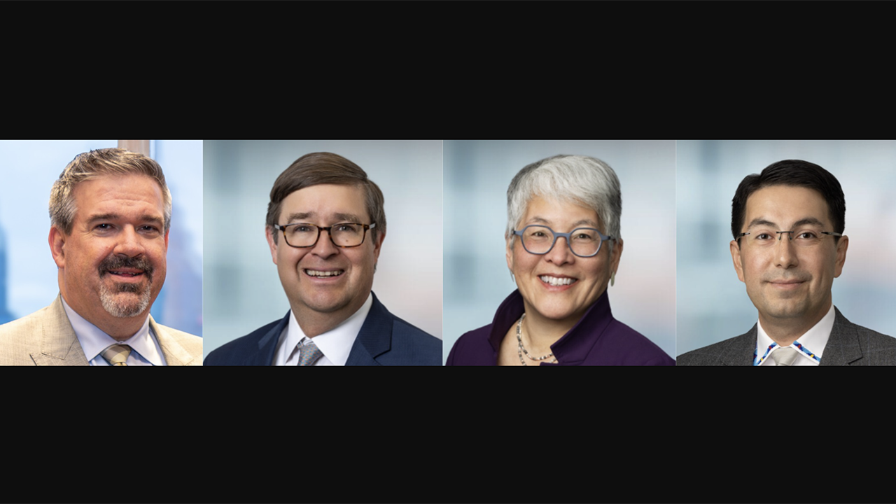 Pictured, left to right: SEPTA’s Scott A. Sauer and Kaplan Kirsch’s John Putnam, Allison Ishihara Fultz, and Samuel Kohn. (Photographs courtesy of the respective organizations.)